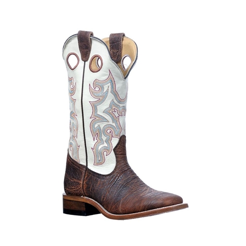 Boulet Ladies Shrunken Bomber Lucious Bone Western Stockman Boot