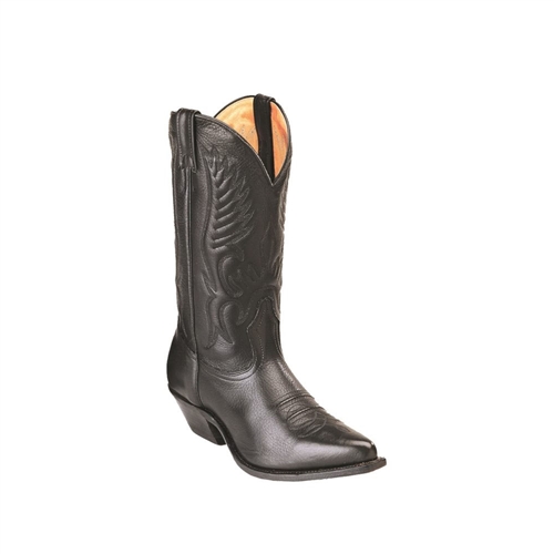 Boulet Men's Black Deer Tan Western Cowboy Boot