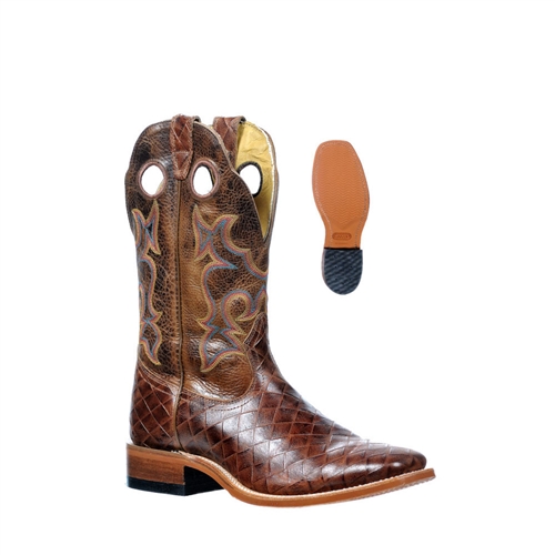 Boulet Men's Big Woven Cognac Western Stockman Boot