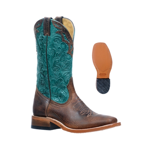 Ladies Boulet  Rider Sole Tan Giardino Bosco Western Boot