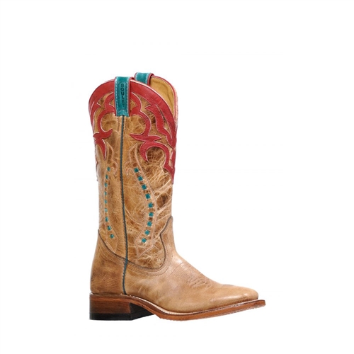 Boulet Ladies Dublin Taupe West Turqueza Western Stockman Boot