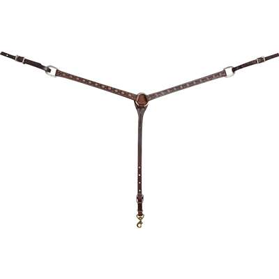 Martin Saddlery 1-inch Breastcollar with Antique Copper Rope Edge Dots