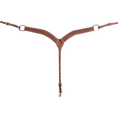 Martin Saddlery 2-inch Weathered Antique Breastcollar with Mini Basket Tooling