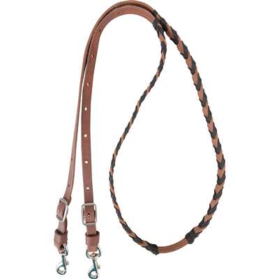 Martin Saddlery Latigo Laced Barrel Rein 3/4-inch Thick Buckle and Keeper Snap Ends