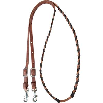 Martin Saddlery Latigo Laced Barrel Rein 5/8-inch Thick Buckle and Keeper Snap Ends