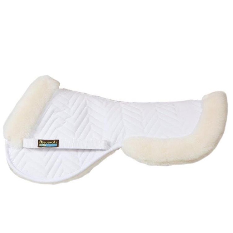 Fleeceworks Sheepskin Perfect Balance Halfpad with Rolled Edge and Front Inserts Dressage