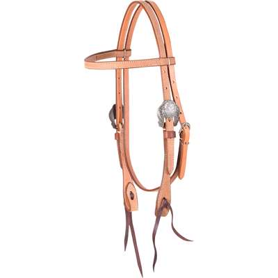 Martin Saddlery Browband Headstall with Silver Scroll Buckles