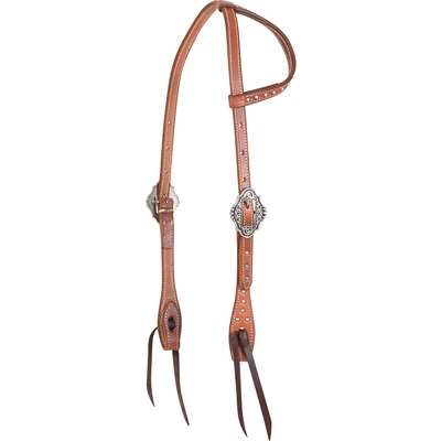 Martin Saddlery Slip Ear Headstall with Silver Scallop Buckles