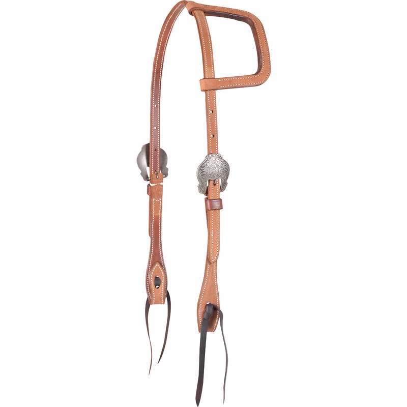 Martin Saddlery Square Slip Ear Headstall with Silver Scroll Buckles