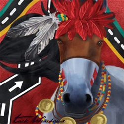 Hopi Snake Dancer Horse Canvas Wall Art 15x15