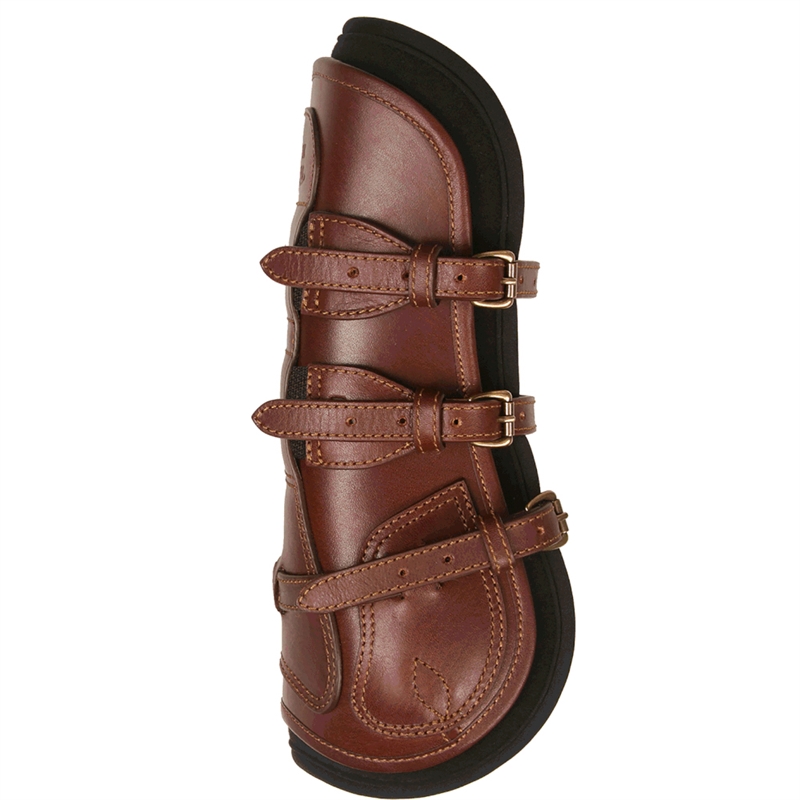 MAJYK EQUIPE&reg; Leather Tendon Jump Boot With Removable Impact Liners (Buckle Closure) Havana Brown