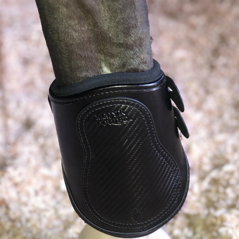 â€˜Estrellaâ€™ Carbon Leather Hind Snap Closure Black