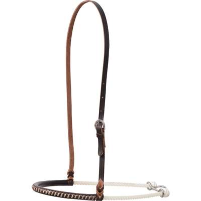Martin Saddlery Single Rope Noseband with Rawhide Laced Harness Cover