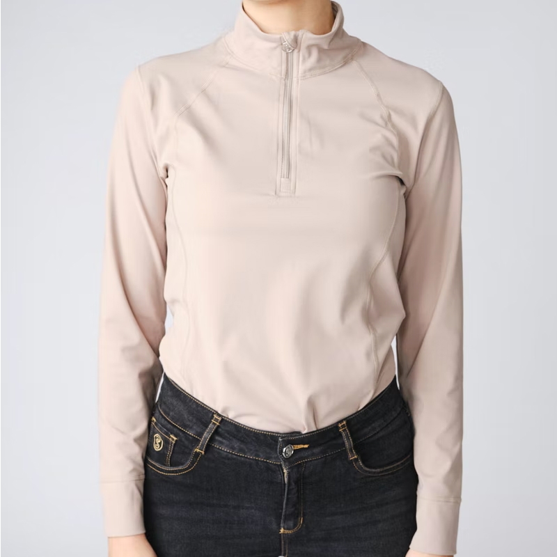 PS Of Sweden Wivianne Long Sleeve Half Zip Base Layer in Moon Rock