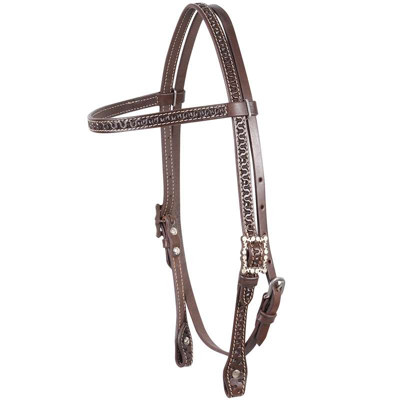 Cashel Browband Headstall with Snake Tooling