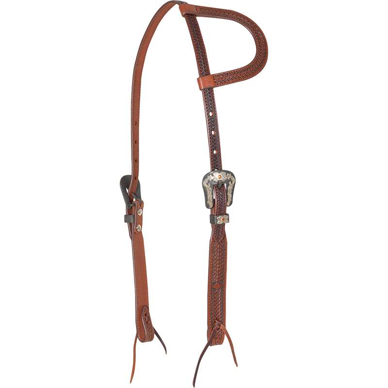 Cashel Slip Ear Headstall with Antique Diamond Tooling