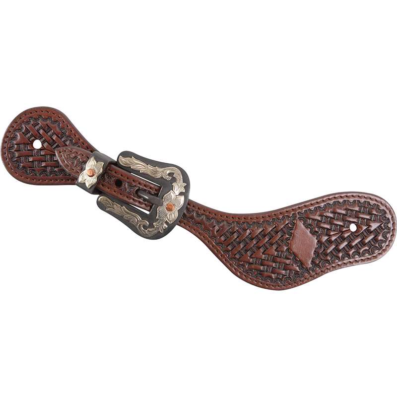 Cashel Cowboy Spurstraps with Antique Diamond Tooling