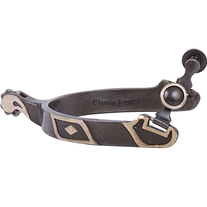 Classic Equine Diamond Spurs 5/8-inch Band with Clover Rowel