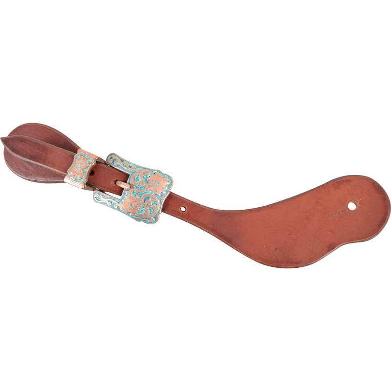 Martin Saddlery Cowboy Spurstraps with Copper-Turquoise Buckle