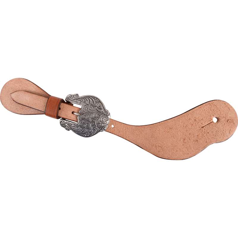 Martin Saddlery Cowboy Spurstraps with Silver Scroll Buckle