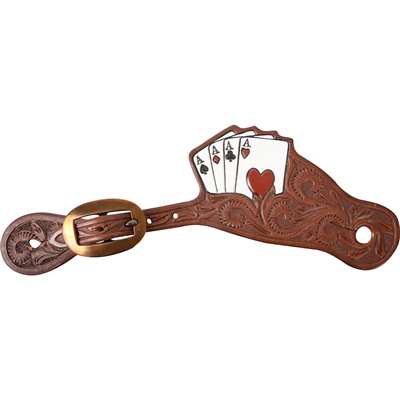 Martin Saddlery Tombstone Spurstraps with Card Suite Tooling