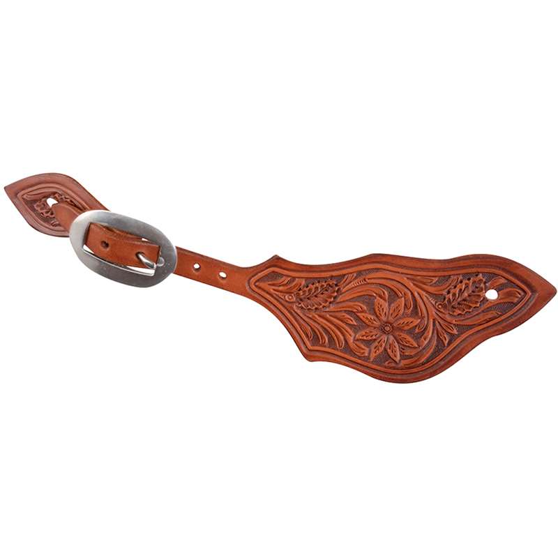 Martin Saddlery Rancher Spurstraps with Desert Flower Tooling