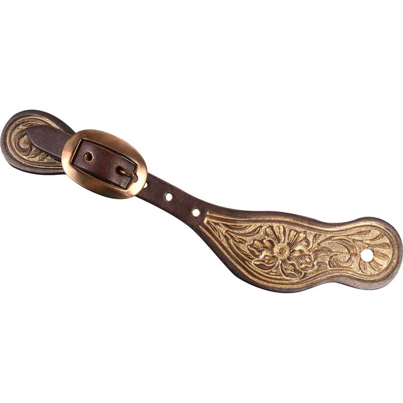 Martin Saddlery Alpine Spurstraps with Gold Paint Wash