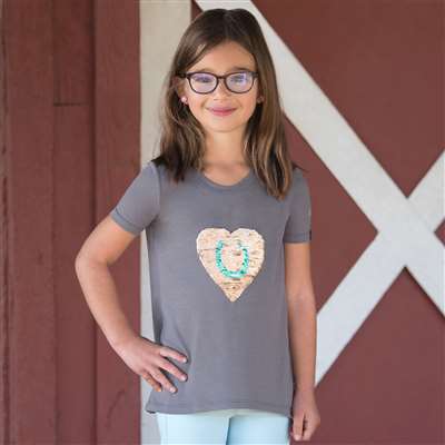 Kids' Flip Sequin Heart Swing Tee