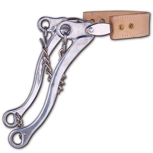 Aluminum Hackamore Flat Leather Noseband