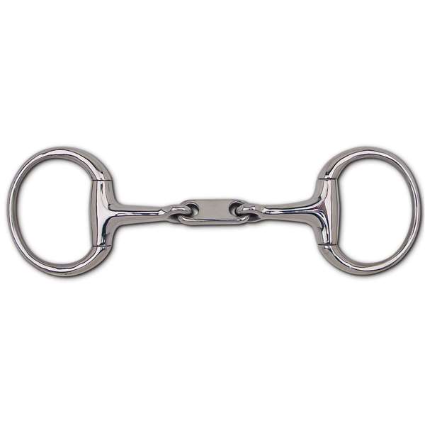 14mm Stainless Steel Dr. Bristol Snaffle Eggbutt - 3 1/4" Rings, Size: 5 1/2", 5"