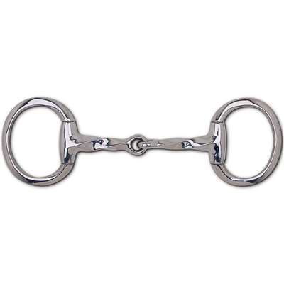 19mm Stainless Steel Slow Twist Snaffle Eggbutt - 3 1/2" Rings, Size: 5 1/2", 5"