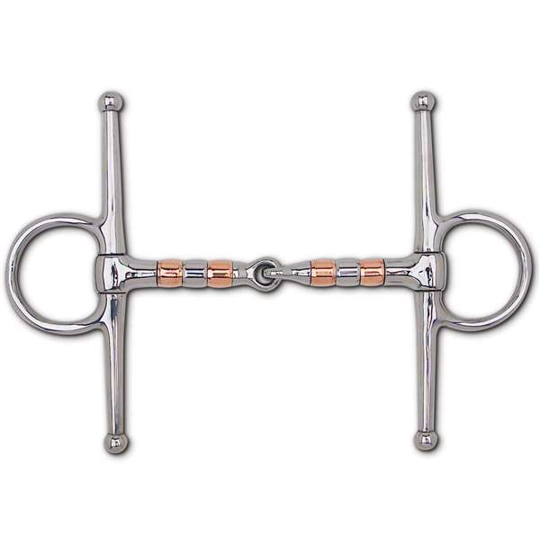 Copper and Stainless Steel Roller Snaffle Full Cheek - 6 1/2" Cheek, Size: 5"