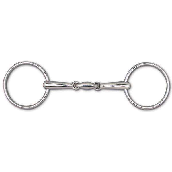 14mm 3-Piece Snaffle - 3 1/4" Rings, Size: 4 3/4'', 5 1/2", 5 1/4", 5"