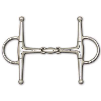 Stainless Steel 16mm 3-Piece Snaffle Full Cheek - 6 1/2" CheekSize: 5 1/2", 5"