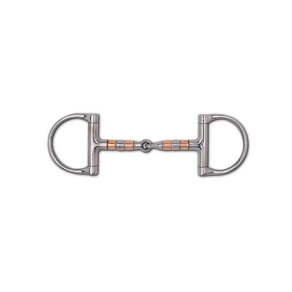 Copper & Stainless Steel Roller Snaffle Racing Dee - 3" Rings, Size: 4 3/4'', 5 1/2", 5", 6''