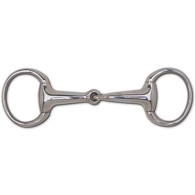 24mm Stainless Steel Hollow Mouth Snaffle Eggbutt - 3 1/4" Rings, Size: 5"