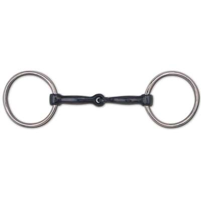 Sweet Iron Snaffle Mouthpiece, Stainless Steel Loose Rings- 3 3/8" Rings,  Size: 5"