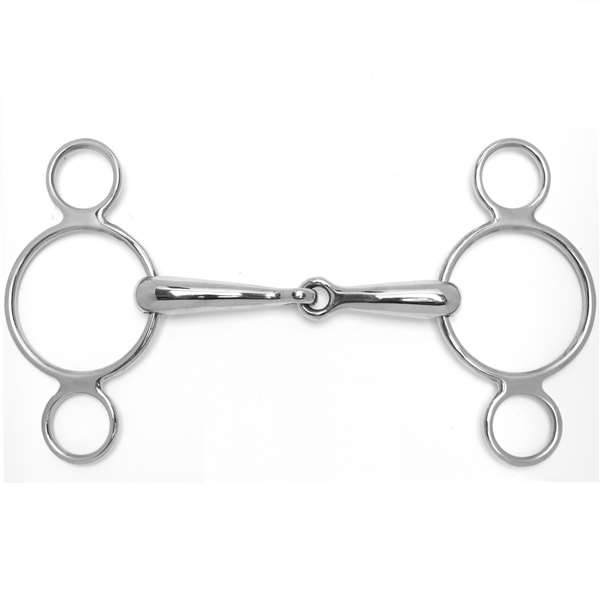 3-Ring Continental Gag with 18mm Snaffle, Size: 5"