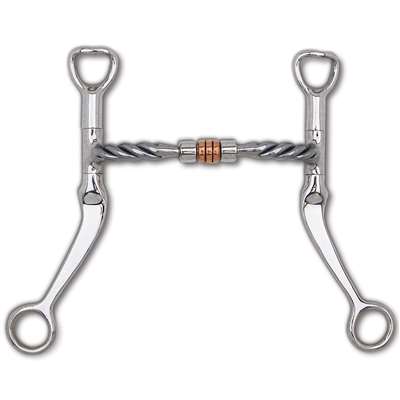 Myler Flat Shank Twisted Comfort Snaffle with Copper Roller MB 03T, Size: 5"