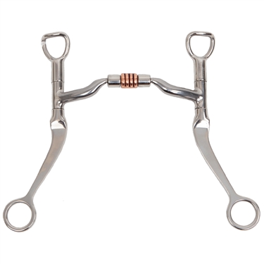 Myler Flat Shank with Sweet Iron Low Port Comfort Snaffle MB 04 with Copper Roller Size 5"