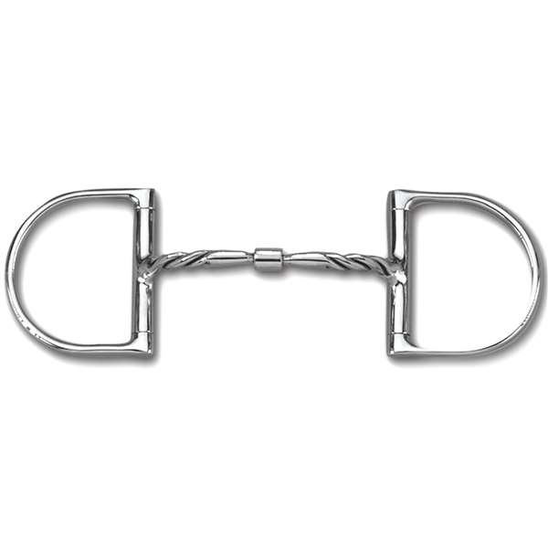 Myler Dee without Hooks Twisted Comfort Snaffle with Narrow Barrel MB 01T, Size: 5"