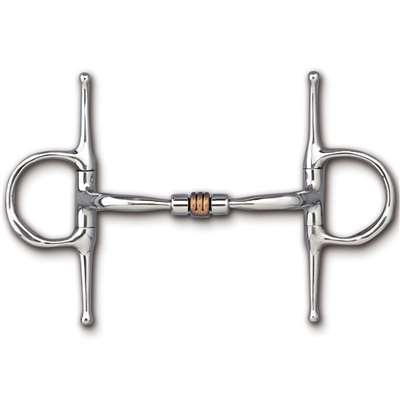 Myler Full Cheek with Hooks Comfort Snaffle with Copper Roller MB 03, Size: 5"