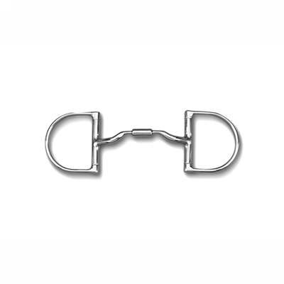 Myler 3 3/8" Medium Dee without Hooks Low Port Comfort Snaffle MB 04, Size: 5 1/2", 5", 6"