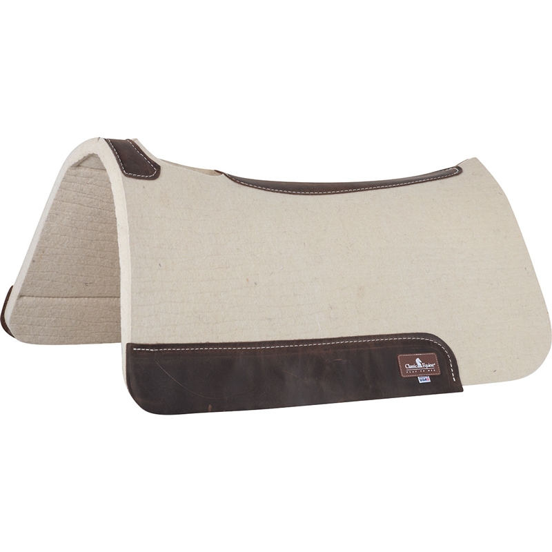 Classic Equine Virgin Wool Felt Saddle Pad, 3/4-inch Thick , 30"x30" or 31"x32"