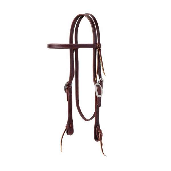  Synergy Burgundy Latigo Leather Headstall, 5/8" ,  with Floral Design