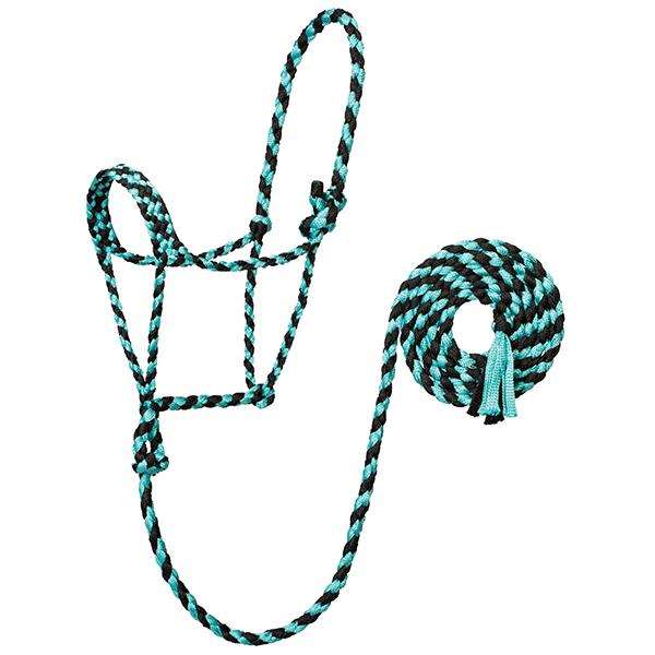 Braided Rope Halter with 10' Lead