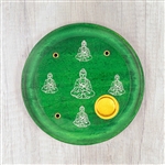 Wooden Incense Cone Plate, Buddha (Green)