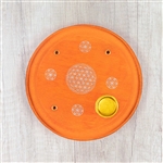 Wooden Incense Cone Plate, Flower of Life (Orange)