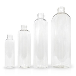 Clear Plastic Bottle with Cap, 4oz