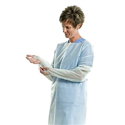 Graham Medical Protective Gown, Non-Woven, Poly, 42"x46"